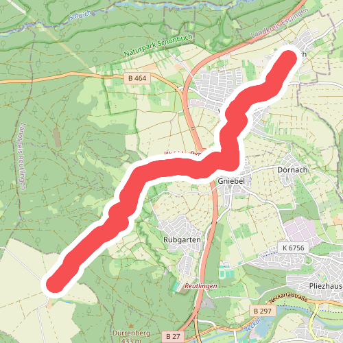 blaues Minus - Häslach - Walddorf - Gniebel - Einsiedel