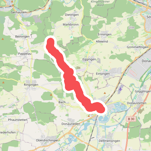 blaues Dreieck Erbach - Erstetten