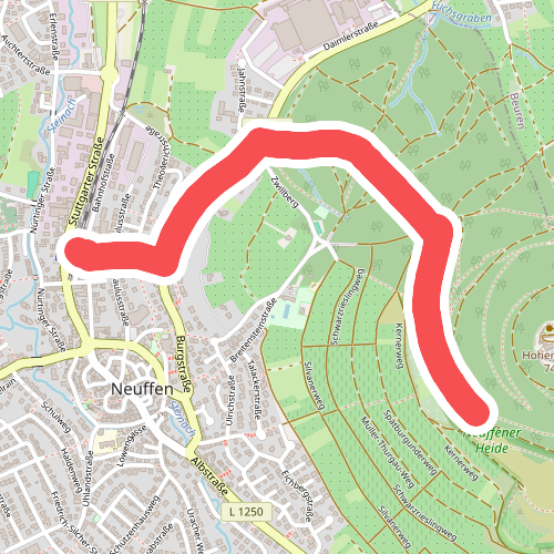 blaues Dreieck Bhf Neuffen - Burg Hohenneuffen