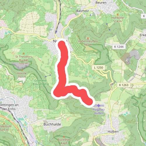 blaues Dreieck Neuffen - Schillingskreuz - HW1 (Kniebrech)