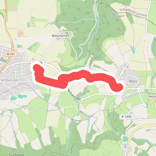 Blauer Balken: Wäschenbeuren - Maitis