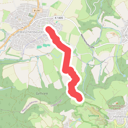 blauer Strich Wäschenbeuren-Spielburg