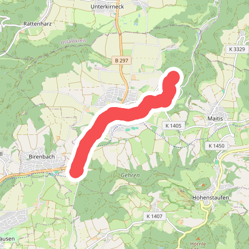 blauer Strich: Wäscherschloss-Wäschenbeuren-Krettenhof-