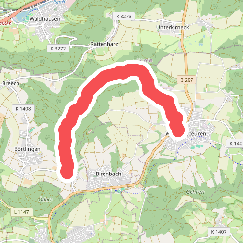 Nebenlinie des SAV (rotes Plus)