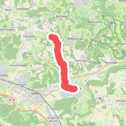 Hauptlinie des SAV (blauer Strich)