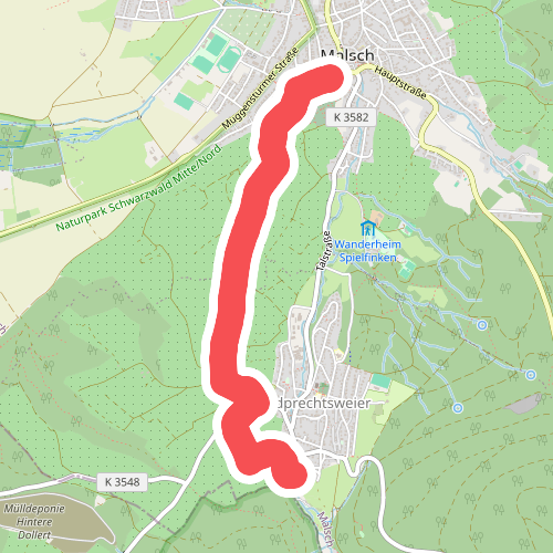 Malsch Friedhofstraße - Waldprechtsweier Ortsmitte
