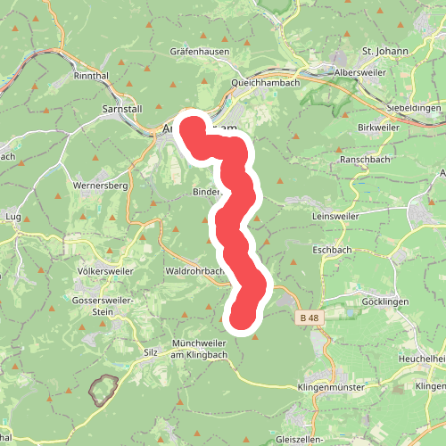 Pfälzerwald Weißes Dreieck : Annweiler <=> Waldhambach