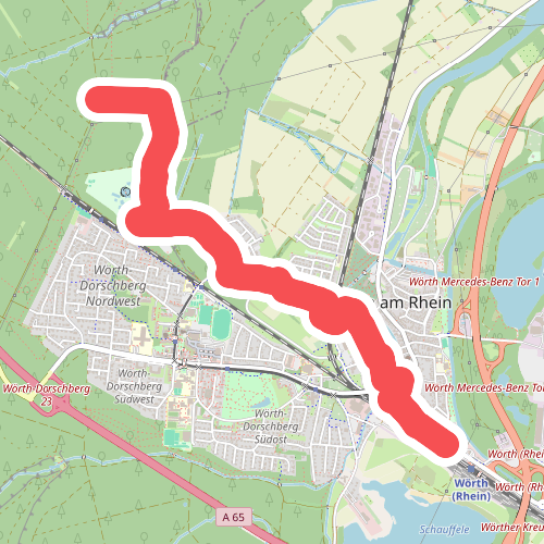 Pfälzerwald Schwarzer Punkt auf weißem Balken (Variante Wörth Nord)