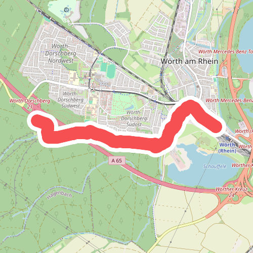 Pfälzerwald Schwarzer Punkt auf weißem Balken (Variante Wörth Süd)