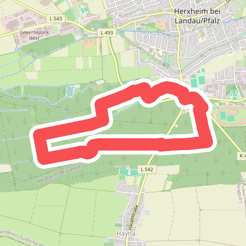 Rotes Rechteck - Rundwanderweg in Herxheim ab Waldkapelle