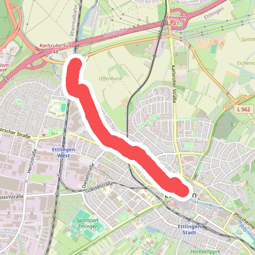 Rüppurrer Wiesen - Ettlingen Rathausbrücke