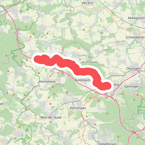 Leonberg Bahnhof - Anschluß Gäurandweg (Friolzheim)