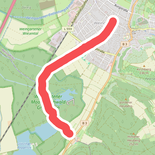 Weingarten Bahnhofstraße - Weingartener Moor