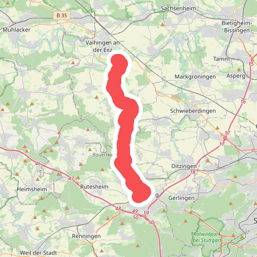 blauer Punkt Leonberg Bhf - Vaihingen/Enz