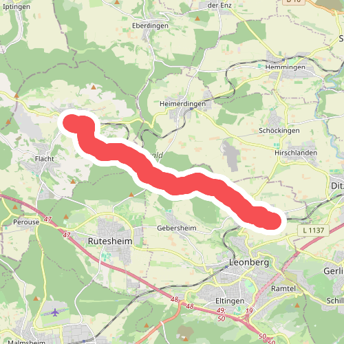 blaues MInus Höfingen Bahnhof - Weissach