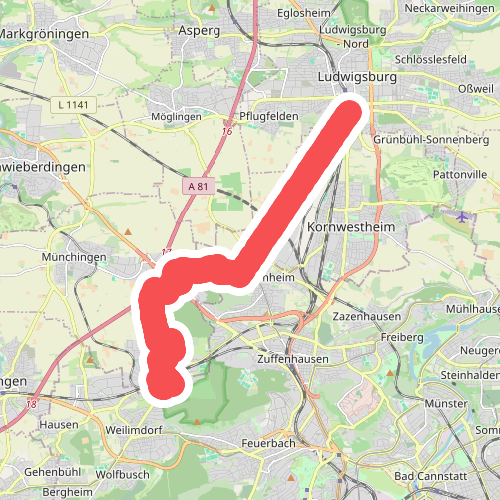 blauer Minus Ludwigsburg - Korntal - Weilimdorf