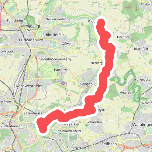 blaues Minus Stuttgart - Poppenweiler