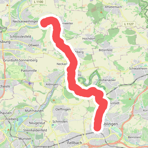 blauer Punkt Poppenweiler - Remseck - Hegnach - Waiblingen