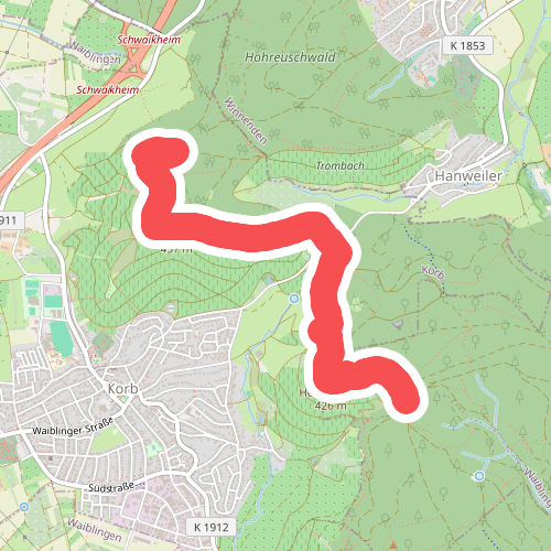 Gundelbach Beinsteiner Wald - Hörnleskopf - Hanweiler Sattel - Korber Kopf