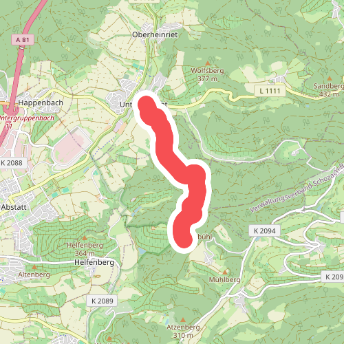 Querweg des SAV (blauer Punkt)