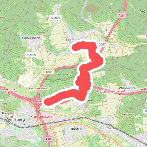 blauer Punkt Eberstadt - Kreuz Weinsberg