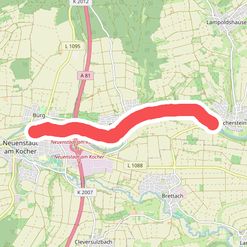 blaues Minus Neuenstadt - Kochersteinfeld