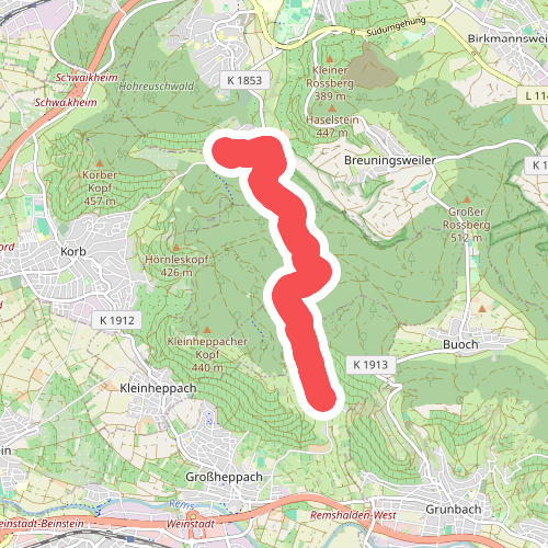 Gundelsbach - Kreuzeiche - Hanweiler