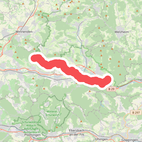 Nebenlinie des SAV (rotes Plus)