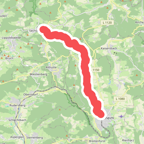 Hauptlinie des SAV (blauer Strich)