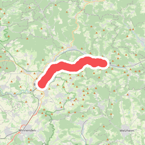 Querweg des SAV (roter Punkt)