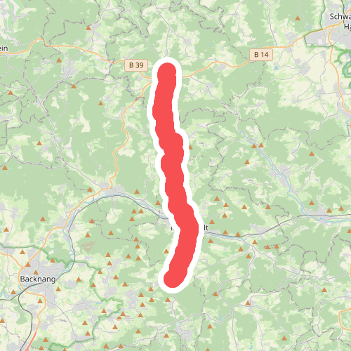 Hauptlinie des SAV (blauer Strich)