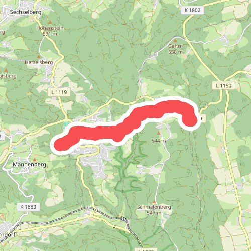 Nebelinie des SAV (rotes Plus)