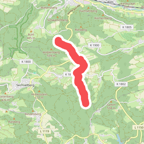 Querlinie des SAV (blauer Punkt)