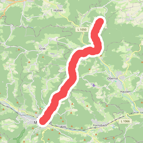 Querweg des SAV (roter Punkt)