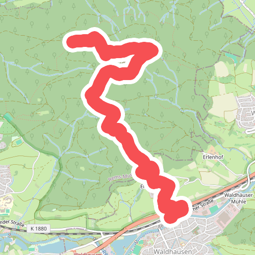 blaues Minus Waldhausen - Hohbergkopf