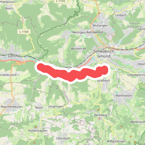 Hauptlinie des SAV (blauer Strich)