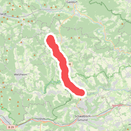 Hauptlinie des SAV (blauer Strich)