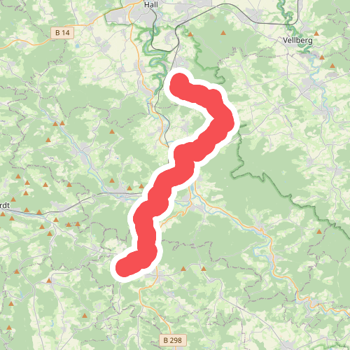 Hauptlinie des SAV (blauer Strich)