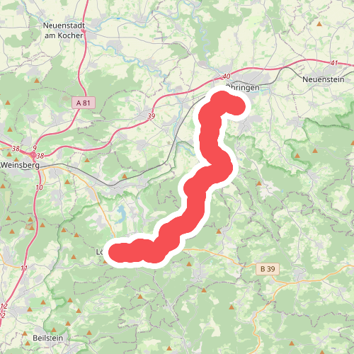 Nebenlinie des SAV (blaues Plus)