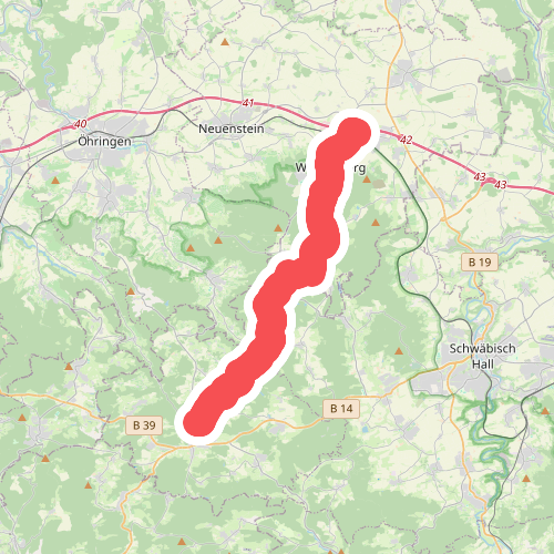 Nebenlinie des SAV (blaues Plus)