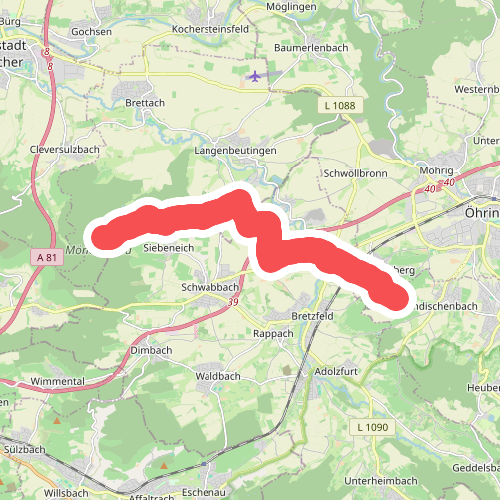 Querweg des SAV (blauer Punkt)