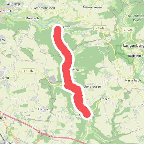 Hauptlinie des SAV (blauer Strich)