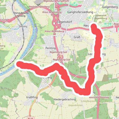 S 21 Regensburg-Neuprüll - Unterirading [Walba] (Grünes Rechteck)