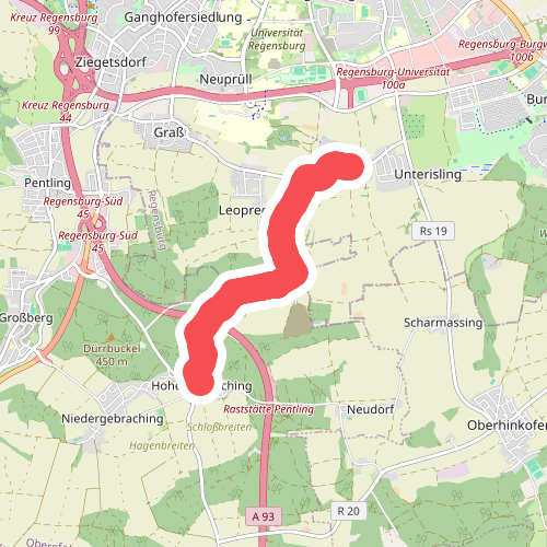 S 22 Oberisling - Hohengebraching (Rotes Rechteck)
