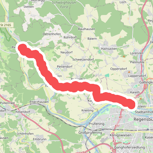 Wanderroute W 01 Regensburg - Pielenhofen (Rotes Dreieck)