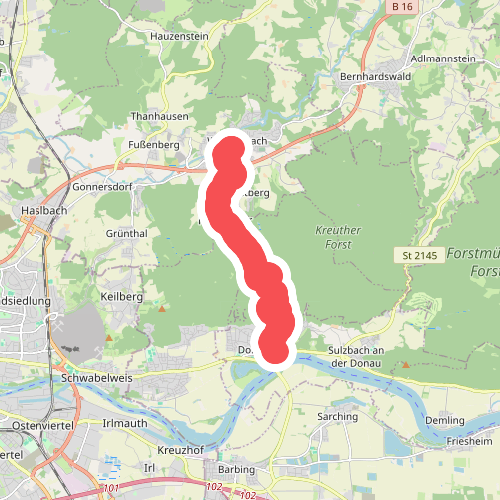 O 08 Wenzenbach - Donaustauf (Rotes Dreieck)