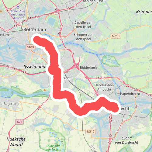 Rotterdam - Dordrecht · Jacobsweg Thuredrecht etappe 2