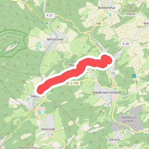 Saar-Hunsrück-Steig Zuwegung Herrstein über Oberwörresbach