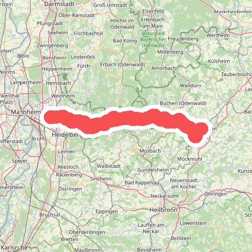 Odenwaldklub HW 34, Ladenburg - Eberbach - Osterburken