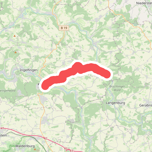 blaues Minus Künzelsau - Eberbach